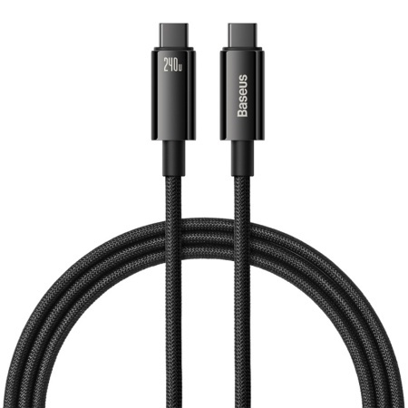 Cablue de Date Type-C la Type-C 240W, Fast Charging, 1m, Baseus Tungsten Gold, Negru