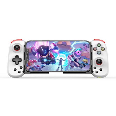 Controller Wireless Multiplatforma D6 DP, iOS/Android/PC/PS4/Switch, set cu sticker, Alb