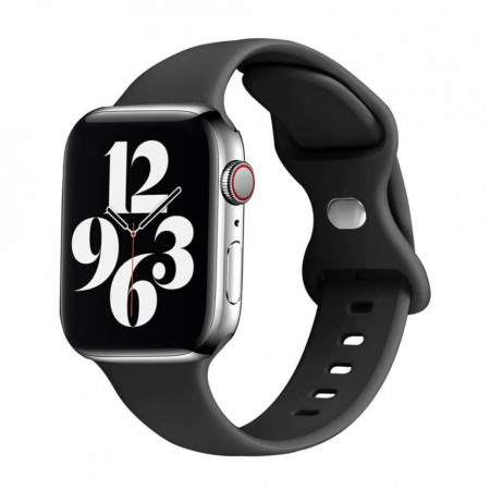 Curea silicon smartwatch Apple Watch 1 / 2 / 3 / 4 / 5 / 6 / 7 / SE (38mm / 40 mm / 41 mm), Techsuit W031 - Negru