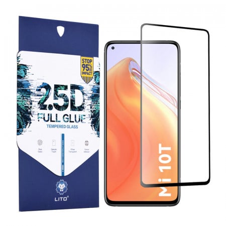 Folie de sticla Xiaomi Mi 10T 5G / Mi 10T Pro 5G, 2.5D FullGlue LITO - Negru