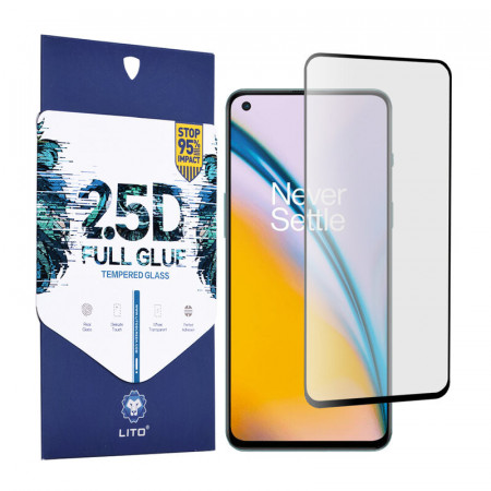 Folie Oneplus Nord 2 5G, 2.5D FullGlue Glass, LITO - Negru