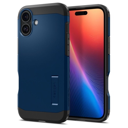 Husa Antisoc iPhone 16, Spigen Tough Armor - Bleu