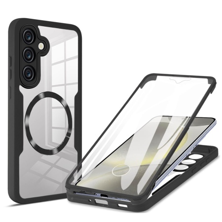 Husa + Folie pentru Samsung Galaxy S24, SKYDDAR INNOVATION, [Pachet 360°] ColorVerse MagSafe, set cu sticker, Negru