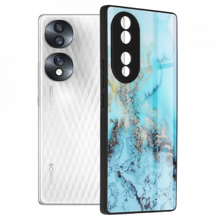 Husa Honor 70 cu sticla securizata, Techsuit Glaze - Blue Ocean