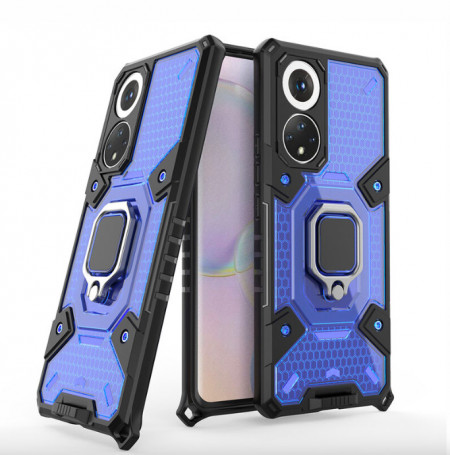 Husa Huawei Nova 9 / Honor 50 cu inel, Techsuit Honeycomb - Albastru