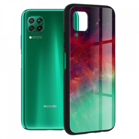 Husa Huawei P40 Lite cu sticla securizata, Techsuit Glaze - Fiery Ocean