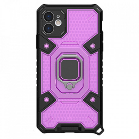 Husa iPhone 11 cu inel, Techsuit Honeycomb - Rose-Violet