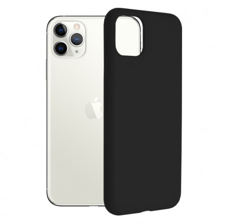 Husa iPhone 11 Pro Max din silicon moale, Techsuit Soft Edge - Negru