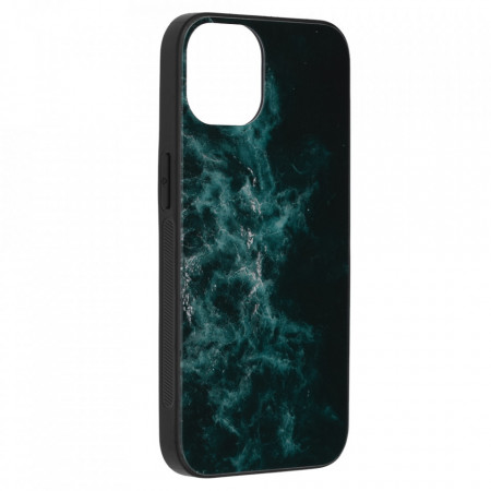 Husa iPhone 13 Mini cu sticla securizata, Techsuit Glaze - Blue Nebula
