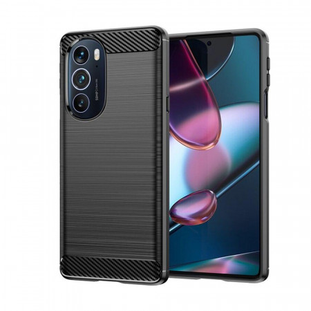 Husa Motorola Edge X30, Carbon Silicon Techsuit - Negru
