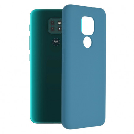 Husa Motorola Moto G9 Play din silicon moale, Techsuit Soft Edge - Denim Blue