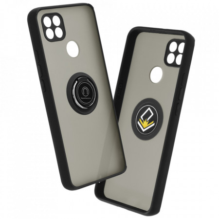 Husa Motorola Moto G9 Power cu inel, Techsuit Glinth - Negru