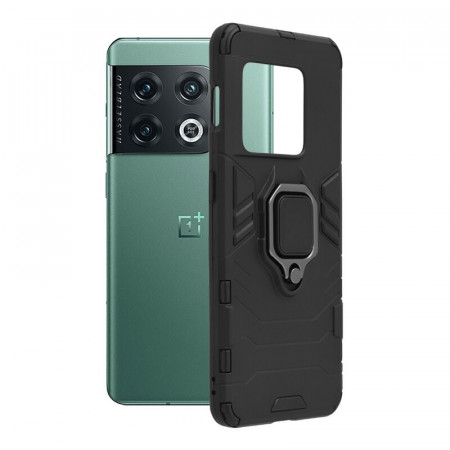 Husa OnePlus 10 Pro cu inel, Techsuit Silicone Shield - Negru