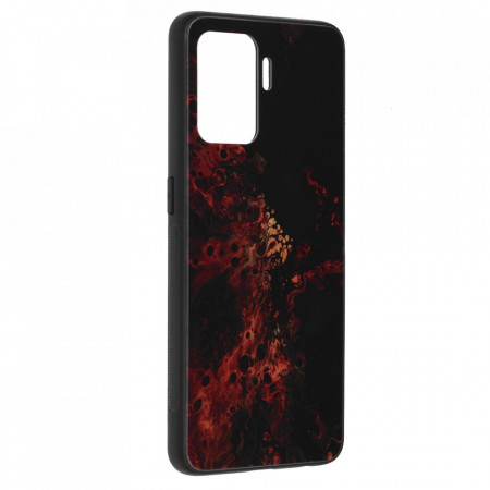 Husa OPPO Reno 5 Lite / A94 4G / F19 Pro cu sticla securizata, Techsuit Glaze - Red Nebula