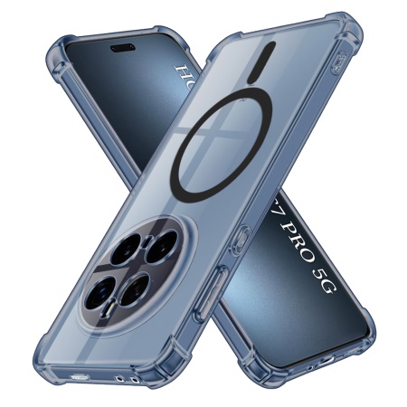 Husa pentru Honor Magic7 Pro, SKYDDAR INNOVATION, Shockproof MagSafe din silicon, set cu sticker, Fumuriu