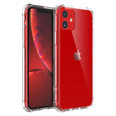 Husa pentru iPhone 12 , SKYDDAR INNOVATION, Shockproof Clear din Silicon Slim, Transparenta, set cu sticker