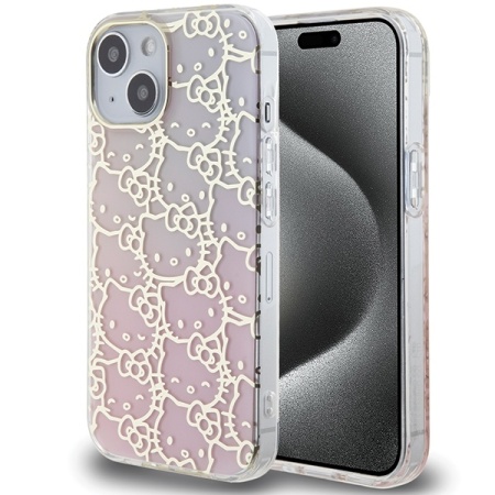 Husa pentru iPhone 15, Hardcase IML, Hello Kitty - Roz