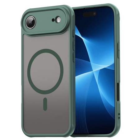 Husa pentru iPhone 17 Air, SKYDDAR INNOVATION, HaloFrost MagSafe II, Antisoc, set cu sticker, Verde