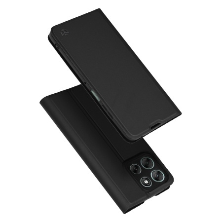 Husa pentru Motorola Moto G56, SKYDDAR INNOVATION, Magskin Book, tip Carte cu Portofel Interior, set cu sticker, Negru