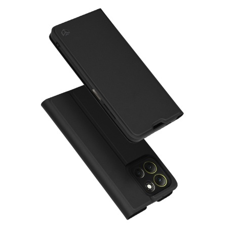 Husa pentru Motorola Moto G86, SKYDDAR INNOVATION, Magskin Book, tip Carte cu Portofel Interior, set cu sticker, Negru