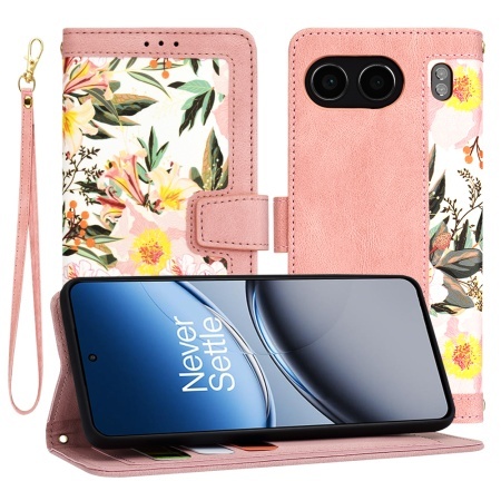 Husa pentru OnePlus Nord 4, SKYDDAR INNOVATION, Flipcraft din Piele Ecologică, Stand Integrat, Buzunare pentru Carduri, set cu sticker, Roz