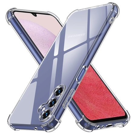 Husa pentru Samsung Galaxy A14 5G / Galaxy A14 4G , SKYDDAR INNOVATION, Shockproof Clear din Silicon Slim, Transparenta, set cu sticker