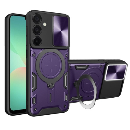 Husa pentru Samsung Galaxy A26 5G, SKYDDAR INNOVATION, CamGuard Pro, Inel Magnetic, Protectie Camera, set cu sticker, Mov