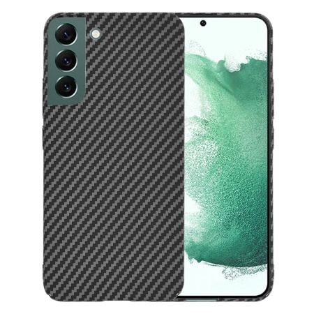 Husa pentru Samsung Galaxy S22 Plus 5G, SKYDDAR INNOVATION, textura carbon, Carbonite FiberShell, set cu sticker, Negru,
