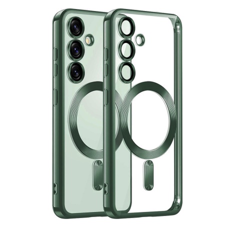 Husa pentru Samsung Galaxy S25 cu Magsafe integrat, SKYDDAR Luxury Shield - Verde inchis