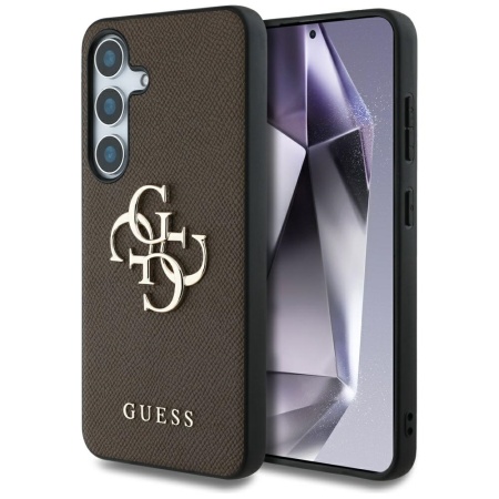Husa pentru Samsung Galaxy S25, Guess, Hardcase Grained Big and Classic, Maro