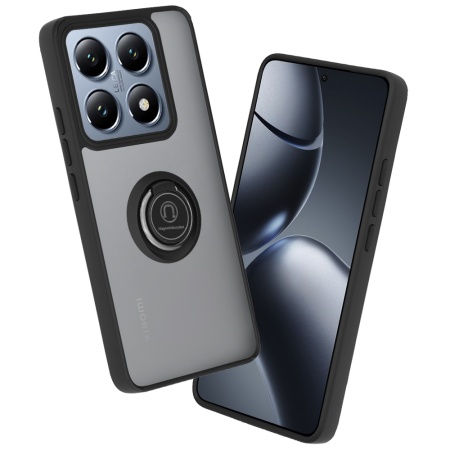 Husa pentru Xiaomi 14T Pro SKYDDAR Glinth+ cu Inel Rotativ 360°, Compatibilitate Magnetica, Absorbtie Socuri, Design Subtire si Elegant - Negru