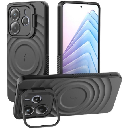 Husa pentru Xiaomi Redmi Note 14, SKYDDAR, Pulse Case Magsafe din Silicon, Negru