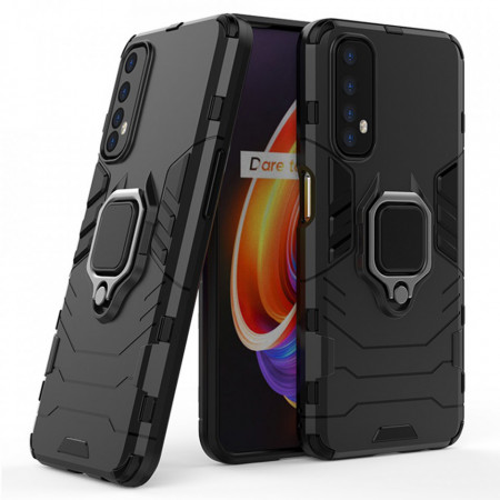 Husa Realme 7 cu inel, Techsuit Silicone Shield - Negru