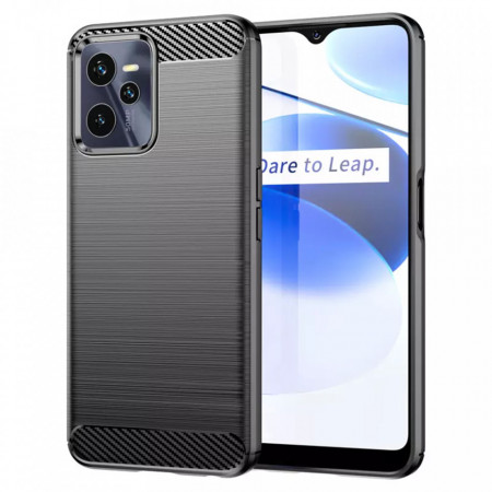 Husa Realme C35, Carbon Silicone, Techsuit - Negru
