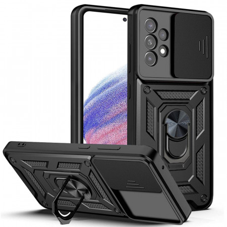 Husa Samsung Galaxy A53 5G cu inel magnetic, Techsuit CamShield - Negru