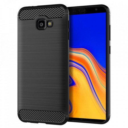 Husa Samsung Galaxy J4 Plus, Carbon Silicone, Techsuit - Negru