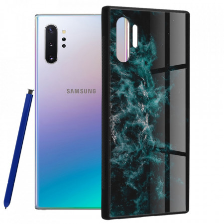 Husa Samsung Galaxy Note 10 Plus cu sticla securizata, Techsuit Glaze - Blue Nebula