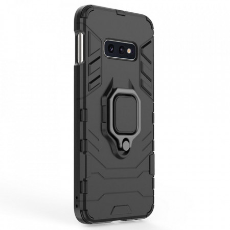 Husa Samsung Galaxy S10e cu inel, Techsuit Silicone Shield - Negru