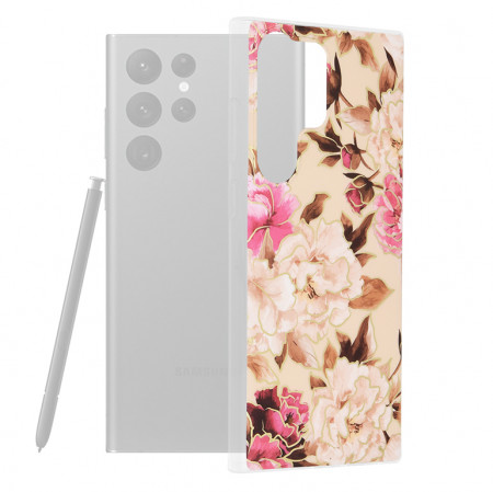 Husa Samsung Galaxy S23 Ultra Marble Series, Techsuit - Mary Berry Nude