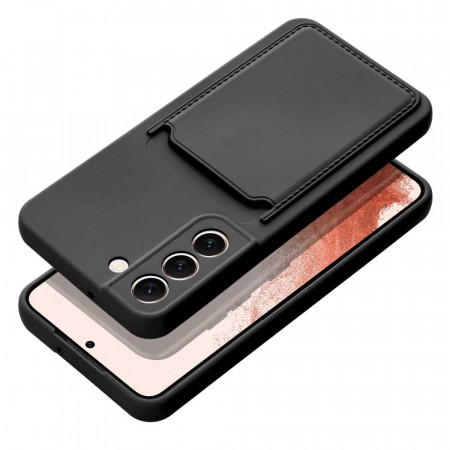 Husa Samsung Glaxy A55 5G din silicon suport card, Skyddar Cards - Negru