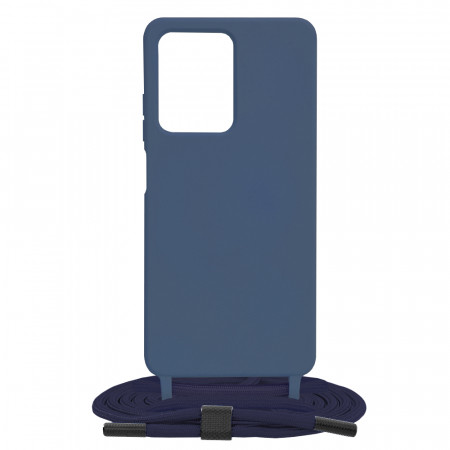 Husa silicon Xiaomi Redmi Note 12 Pro / Poco X5 Pro cu snur, Techsuit Crossbody Lanyard - Albastru