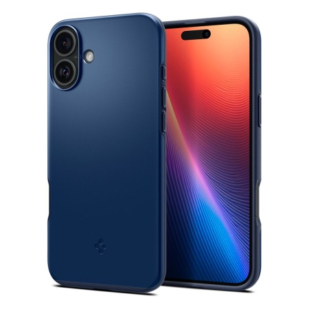 Husa slim iPhone 16, Spigen Thin Fit - Bleumarin