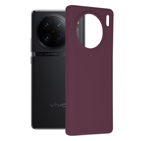 Husa Vivo X90 Pro din silicon moale, Techsuit Soft Edge - Mov
