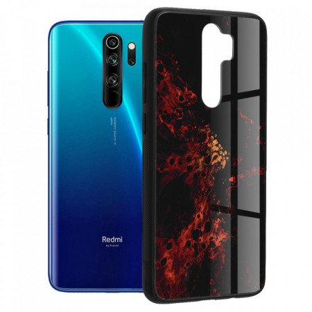 Husa Xiaomi Redmi Note 8 Pro cu sticla securizata, Techsuit Glaze - Red Nebula