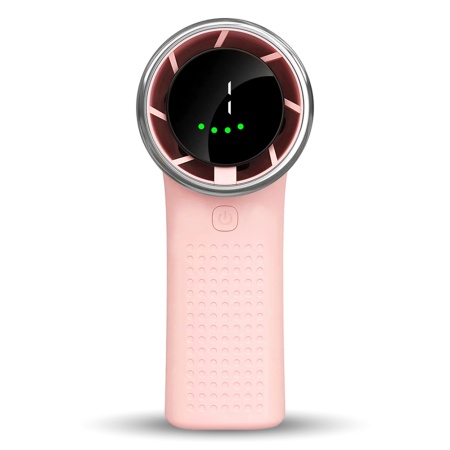 Mini Ventilator Portabil A8, LED Display, 5 Viteze, USB-C, Baterie 3600mAh, Silentios si Compact, Roz