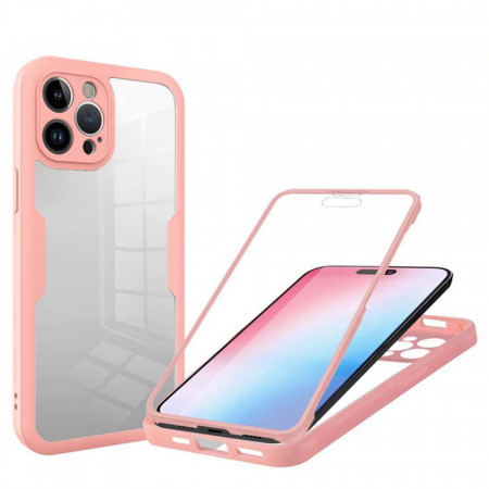 [Pachet 360°] Husa + Folie pentru iPhone 14 Pro, SKDR ColorShield 360° - Roz