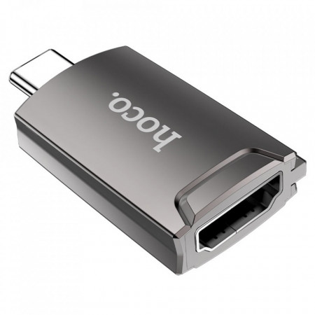 Adaptor (UA19), USB Type-C la HDMI, Plug & Play, 4K 30Hz, HOCO - Gri
