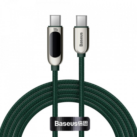 Cablu de date Type-C la Type-C, 100W, 2m, Baseus Display (CATSK-C06) - Verde