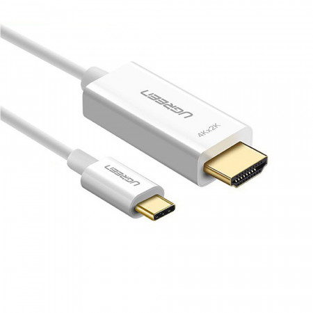 Cablu Video USB-C la HDMI, 1.5m, 4K@30Hz, Ugreen - Alb