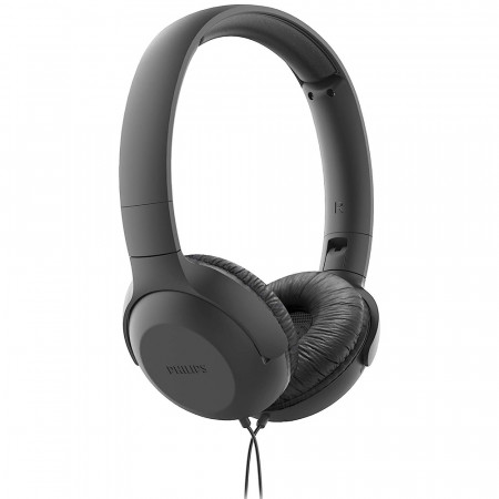Casti On-Ear cu fir, Bluetooth, pliabile, microfon, cablu Micro-USB, 1.2m, Philips (UH201BK/00) - Negru